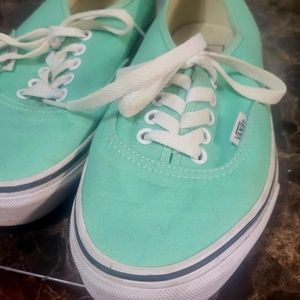 Teal canvas vans